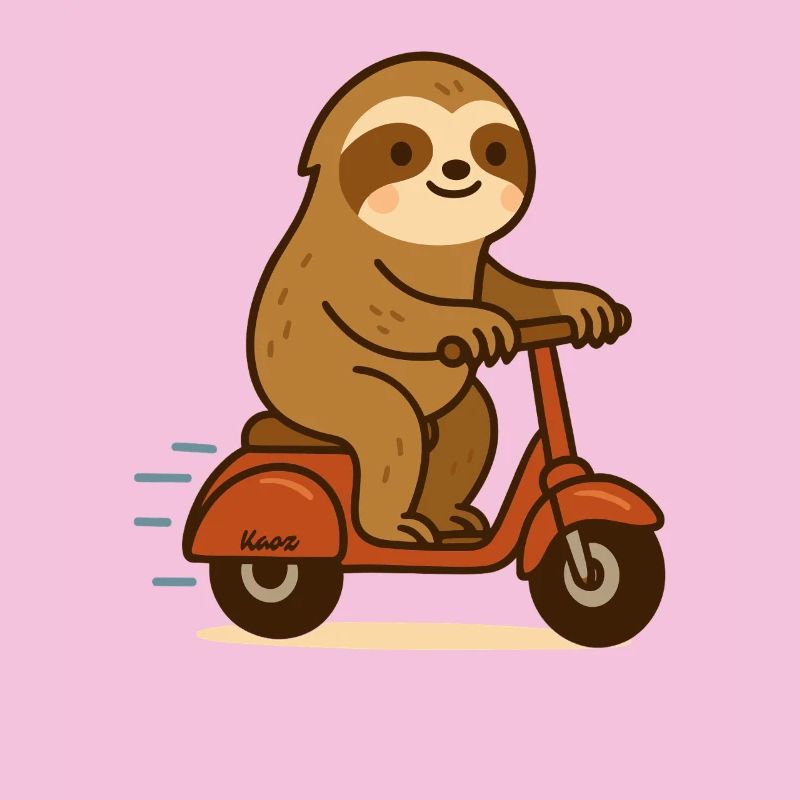 Faultier auf Roller