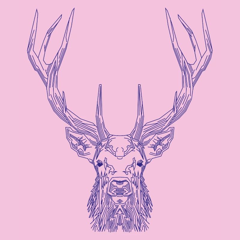 Tech Deer – Geometric Deer in Blue
