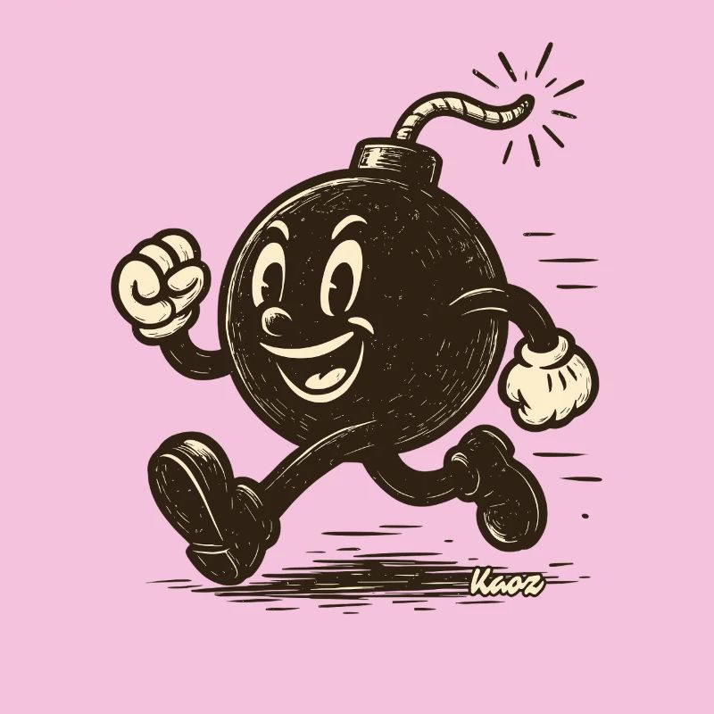 Running cartoon bombshell