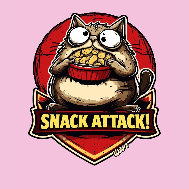 Chat qui attaque un snack avec du pop-corn