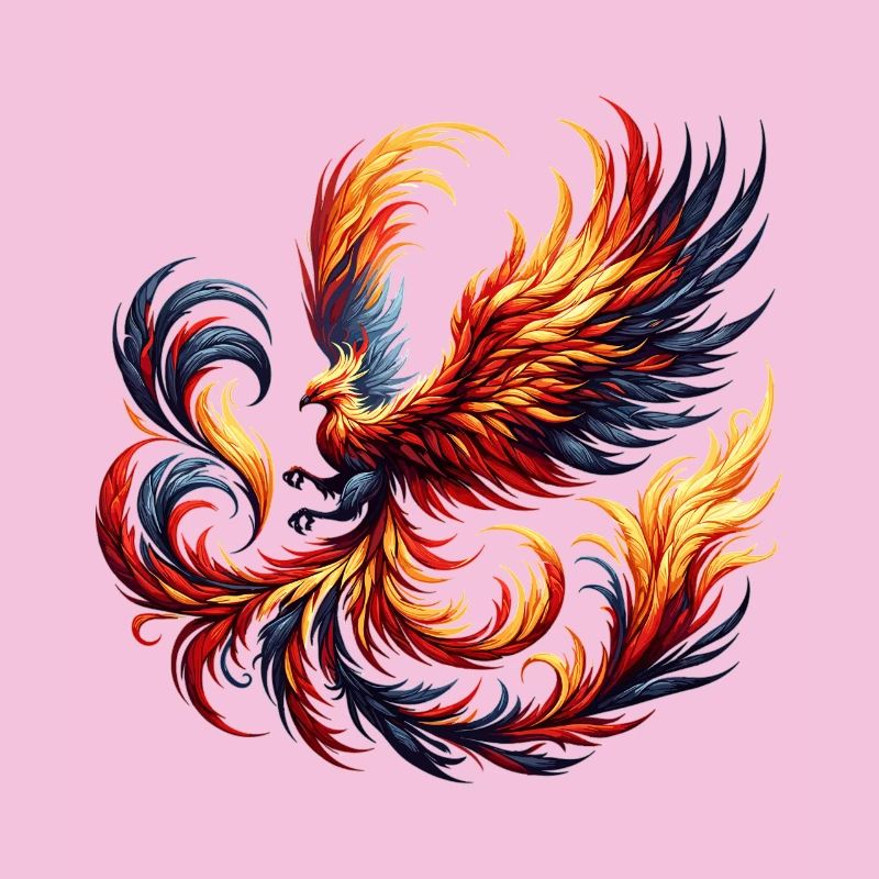 Phénix de Feu dans le Vortex de Flammes