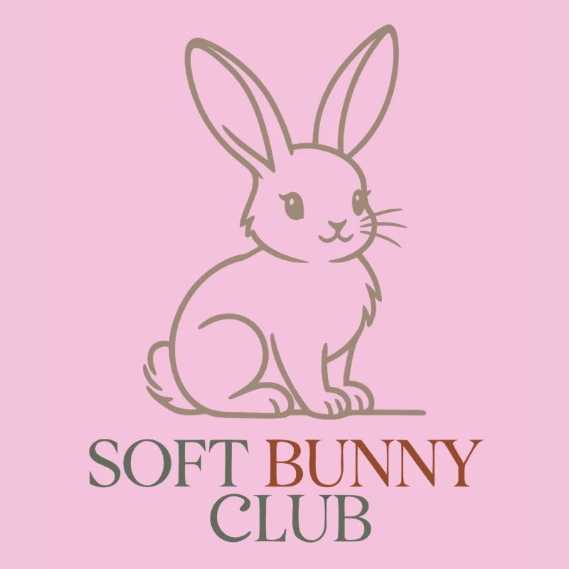 Soft Bunny Club Cute Easter Bunny Design Bunny Logo