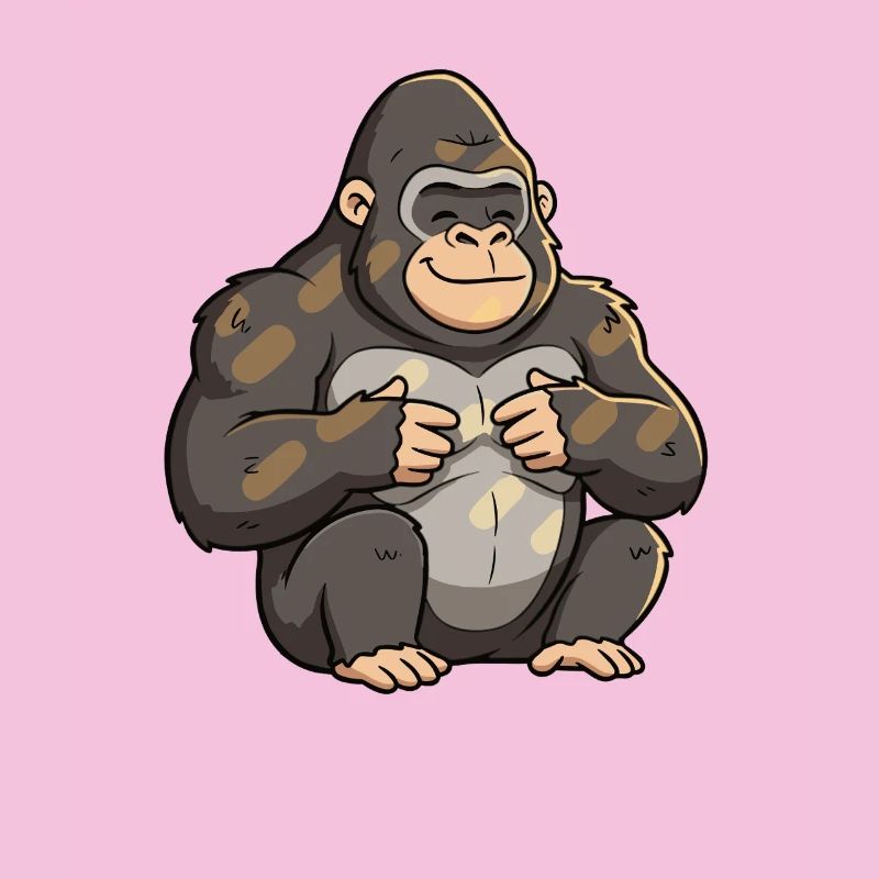 Lächelnder Gorillamaskottchen
