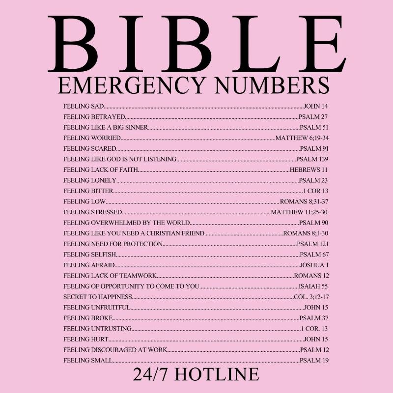 Bibel-Notfallzahlen Christliches Glaubensdesign