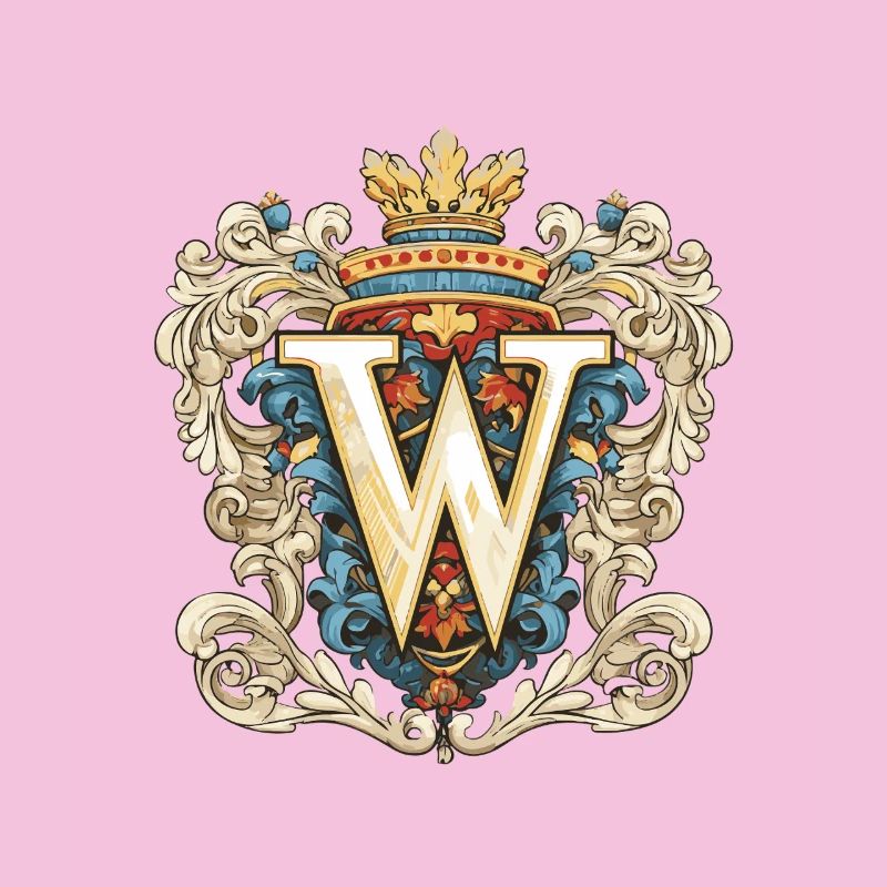 W Buchstabe Name Krone