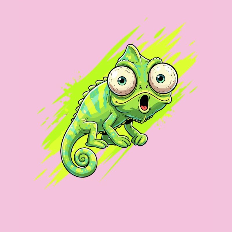 Neon Chameleon Splash