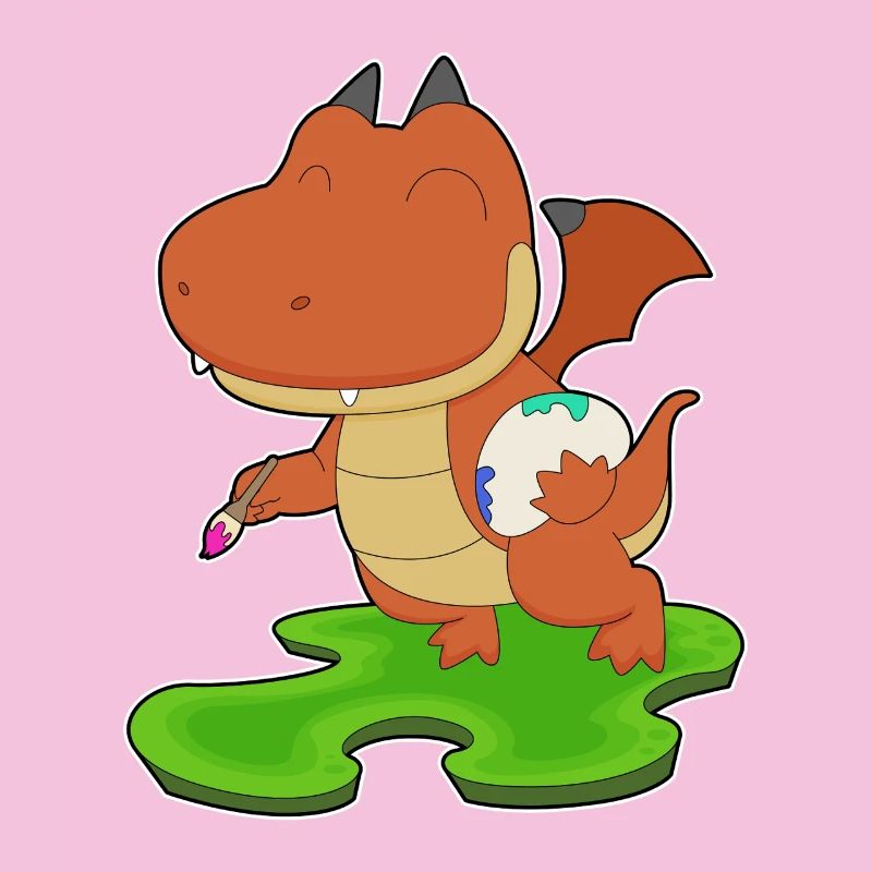 Drache Maler Pinsel Malen