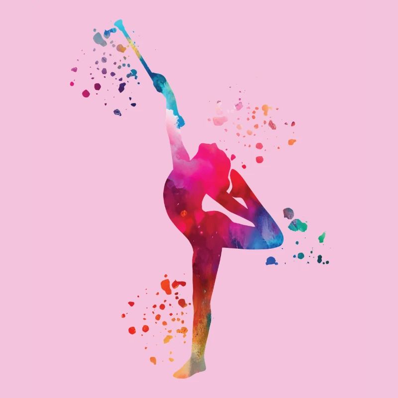 Gymnast with baton rhythmic gymnastics