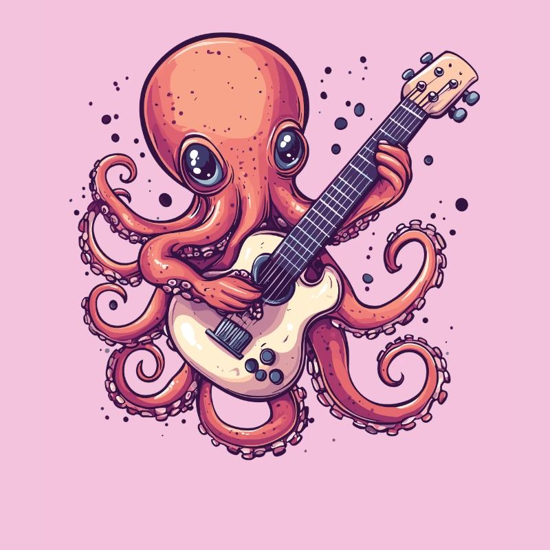 Octopus with guitar