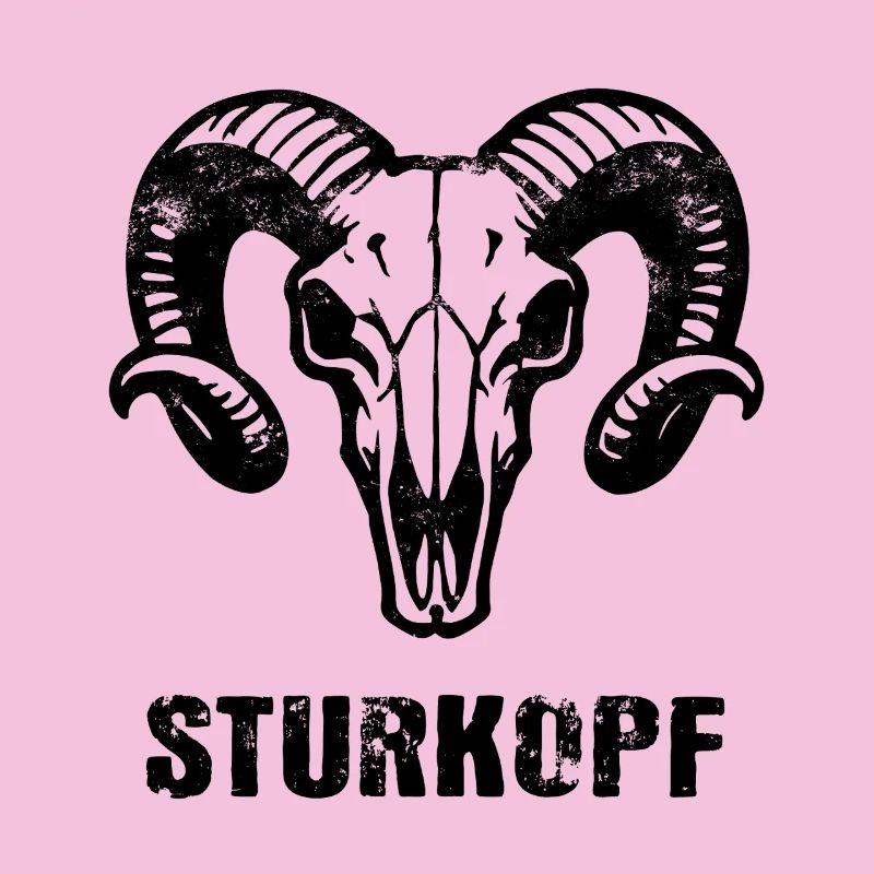 Sturkopf | Widderkopf Schädel mit Hörnern