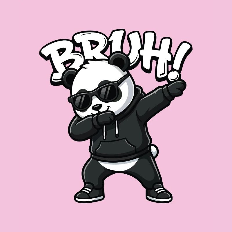 Bruh Panda Dabbing Cool Panda Bear Funny