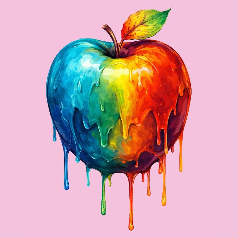 Apfel mit buntem Farbverlauf