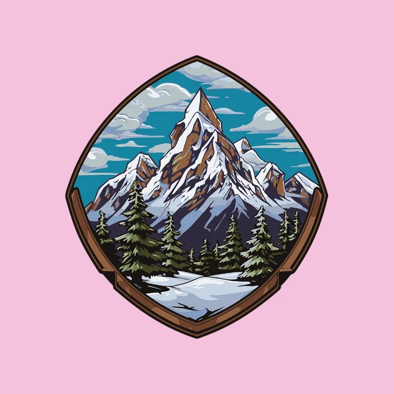 Berggipfel Schildemblem Berge