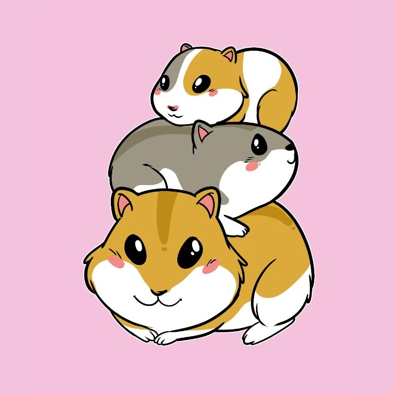 Pyramide de cochons d’Inde hamster mignonne