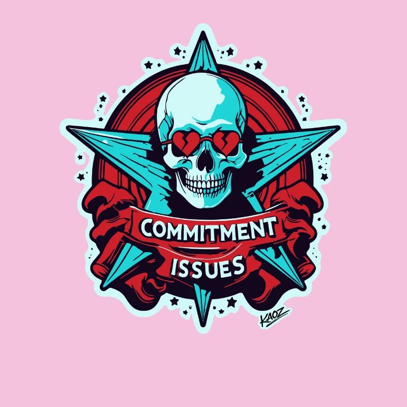 Commitment Issues Skull Badge