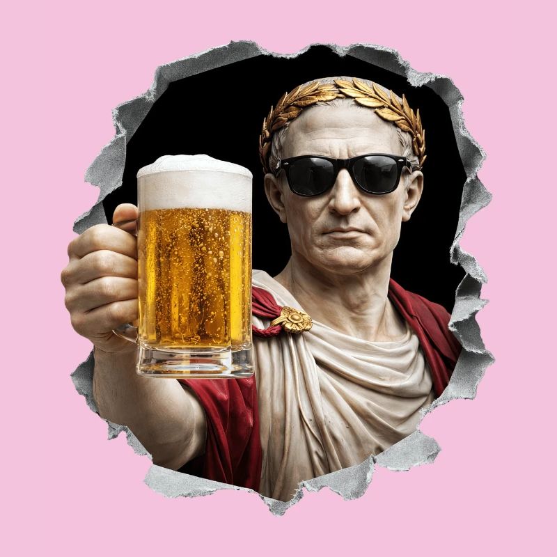  Caesar mit Bier und Sonnenbrille