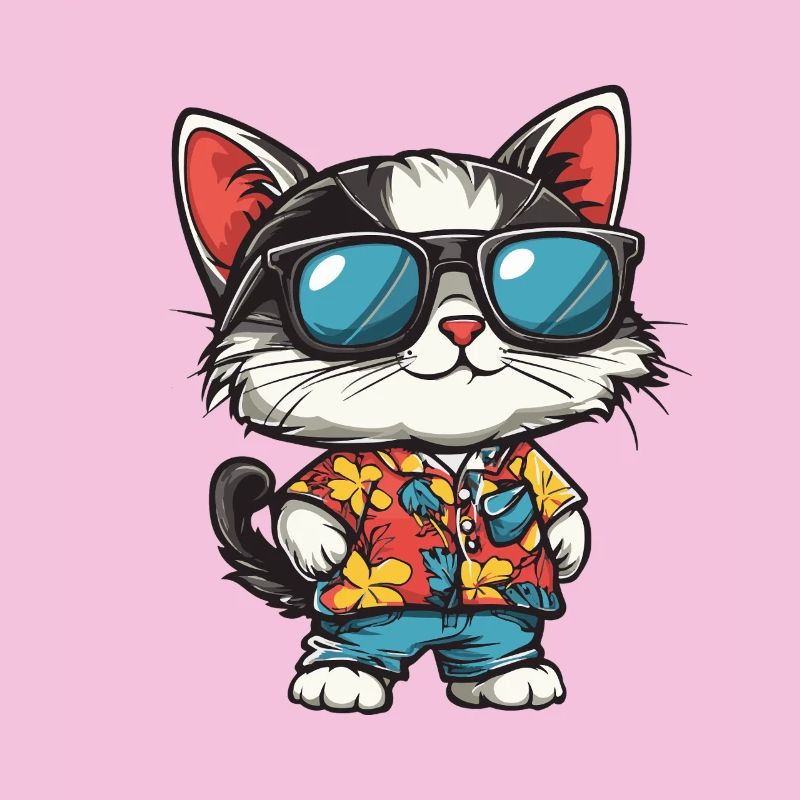 Katze Comic Urlaub