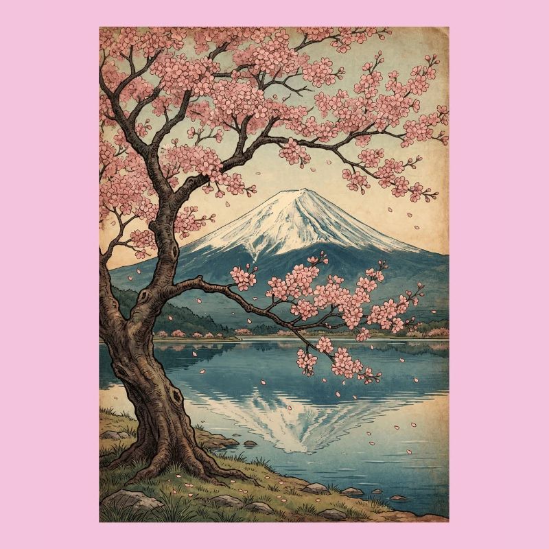Kirschblüten am Mount Fuji