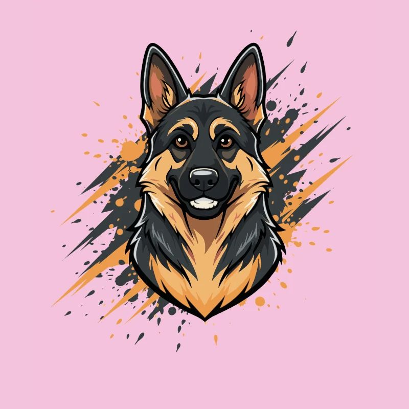 Schäferhund Kopf Spraykunst