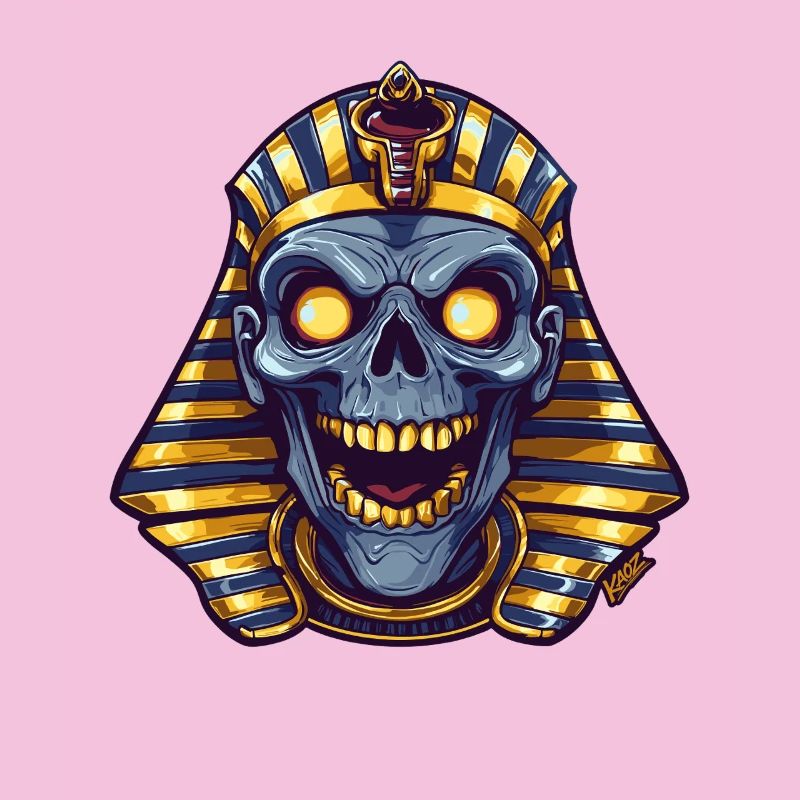 Pharaoh Skull Neon Glow