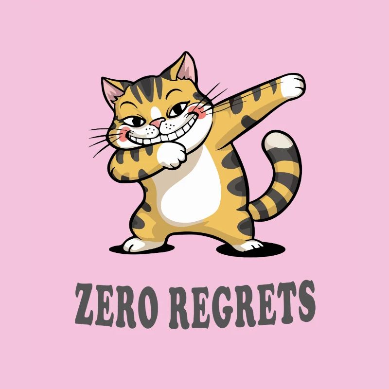 Zero Regrets : design sarcasme de chat drôle