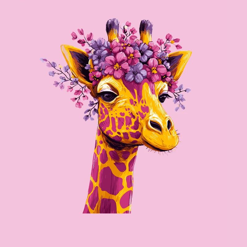 Giraffe Blütenkrone Farbexplosion