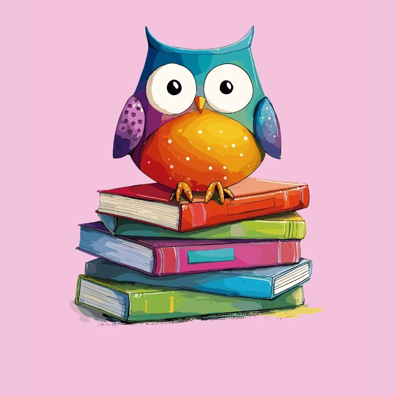 Bücherstapel Eule