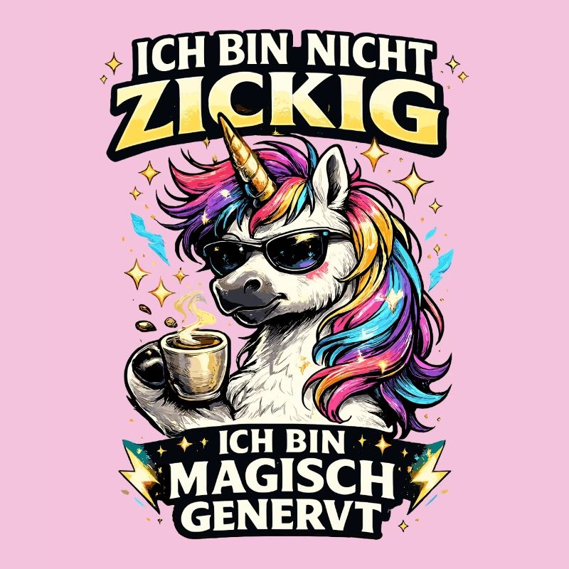 magisch genervtes Einhorn mit Kaffee Sarkasmus