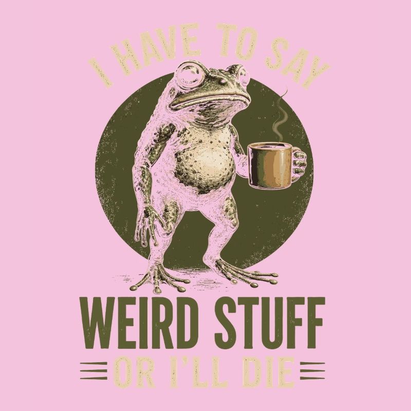 Frog with Coffee Saying Weird Stuff