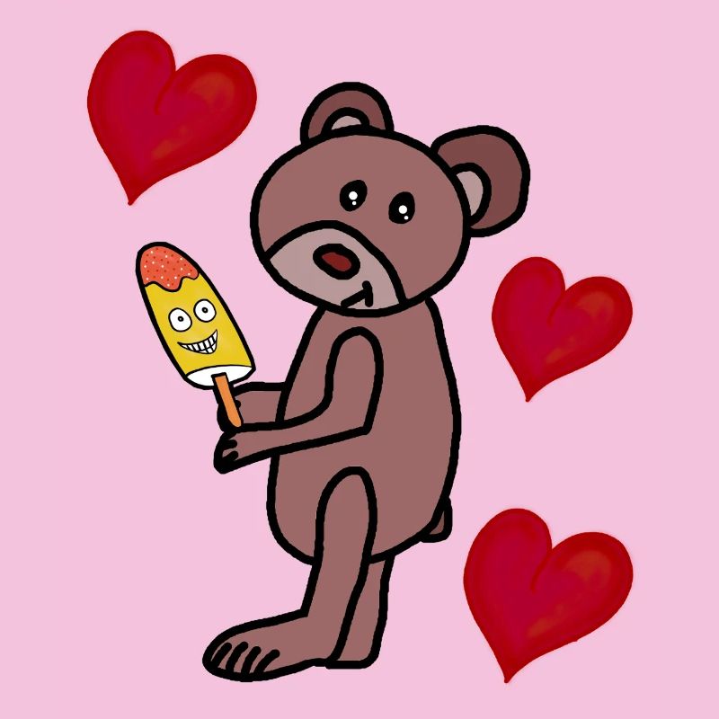 Teddy Eis Eiskrem Kinder Kind  Bär Herzen