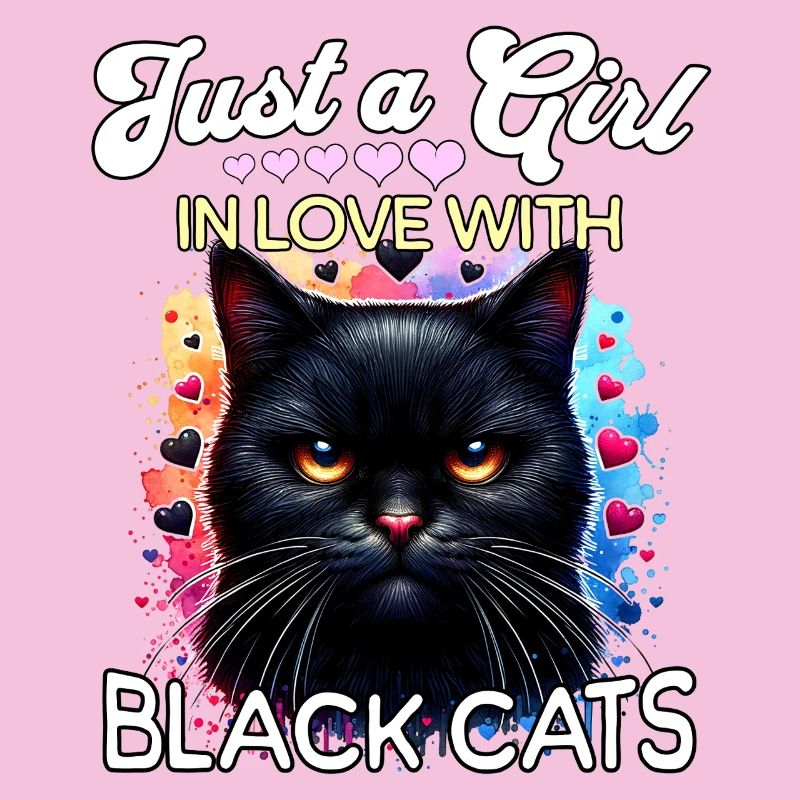 Schwarze Katze Mädchen