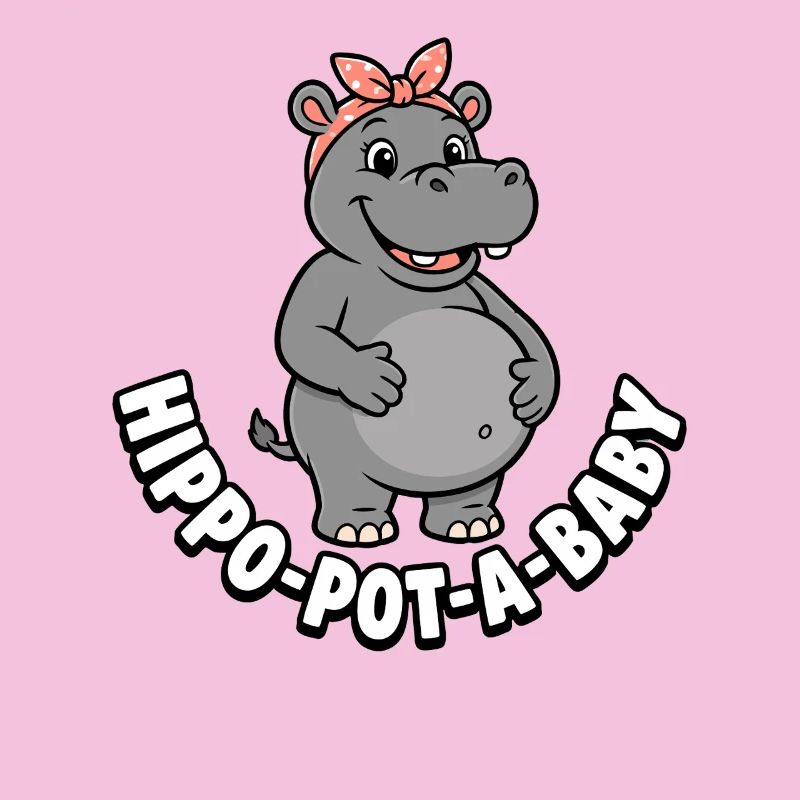 Schwangere Mutter Nilpferd-Topf-ein-Baby Nilpferd 