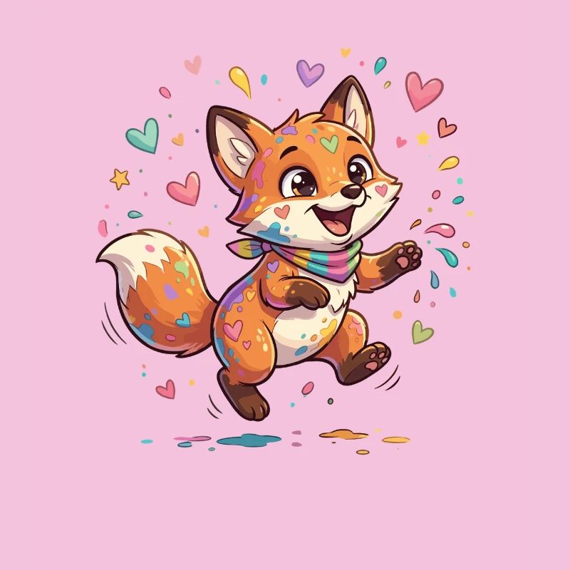 Adorable rainbow fox