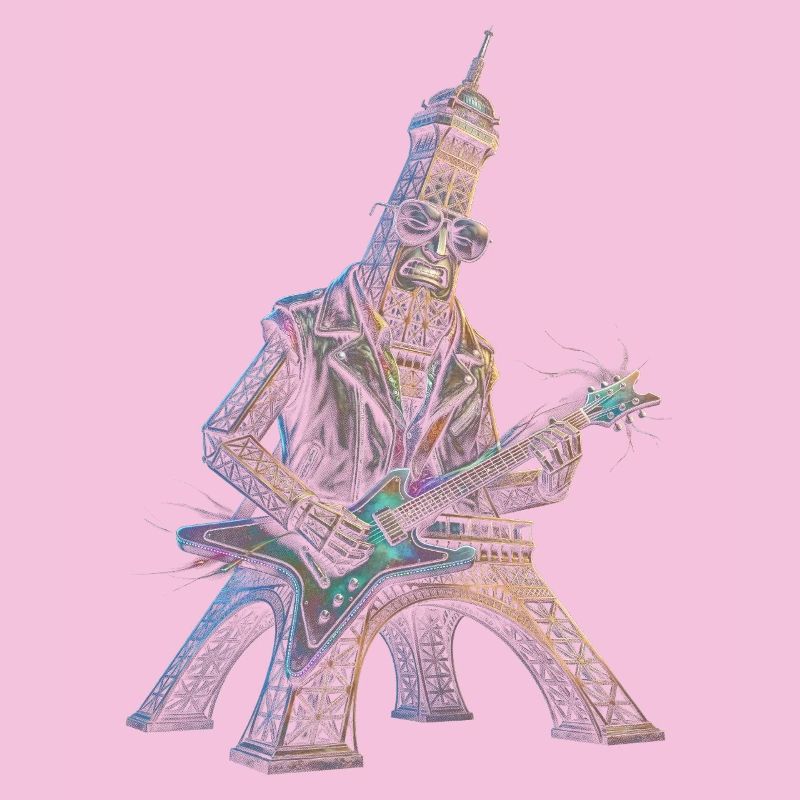 Eiffelturm spielt E-Gitarre
