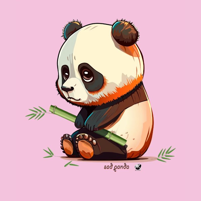 Trauriger Panda mit Bambus Sad Panda