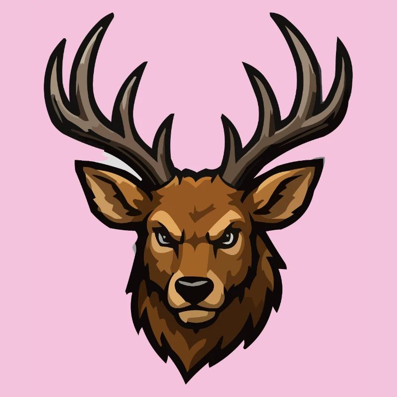 Forest deer head illustration