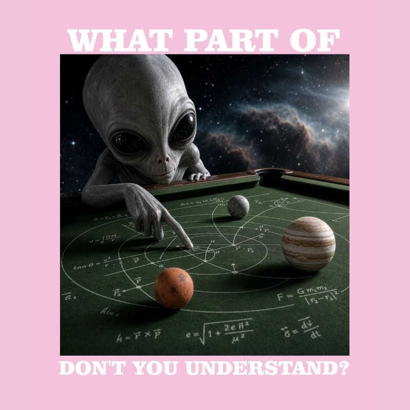 Billiards Physics Alien Nerd Pool Player
