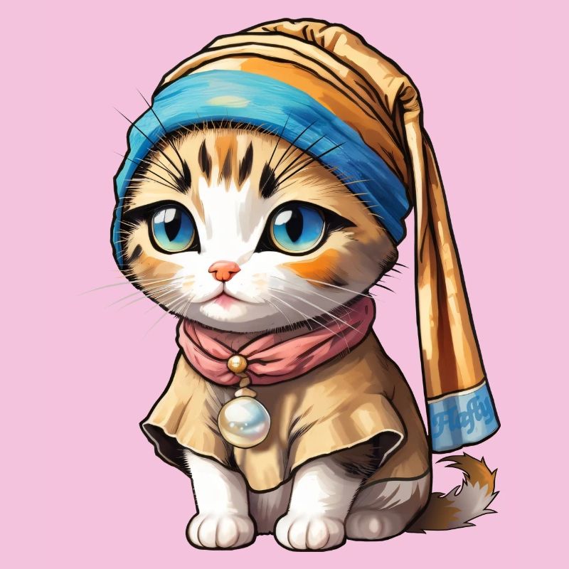 Chaton avec perle