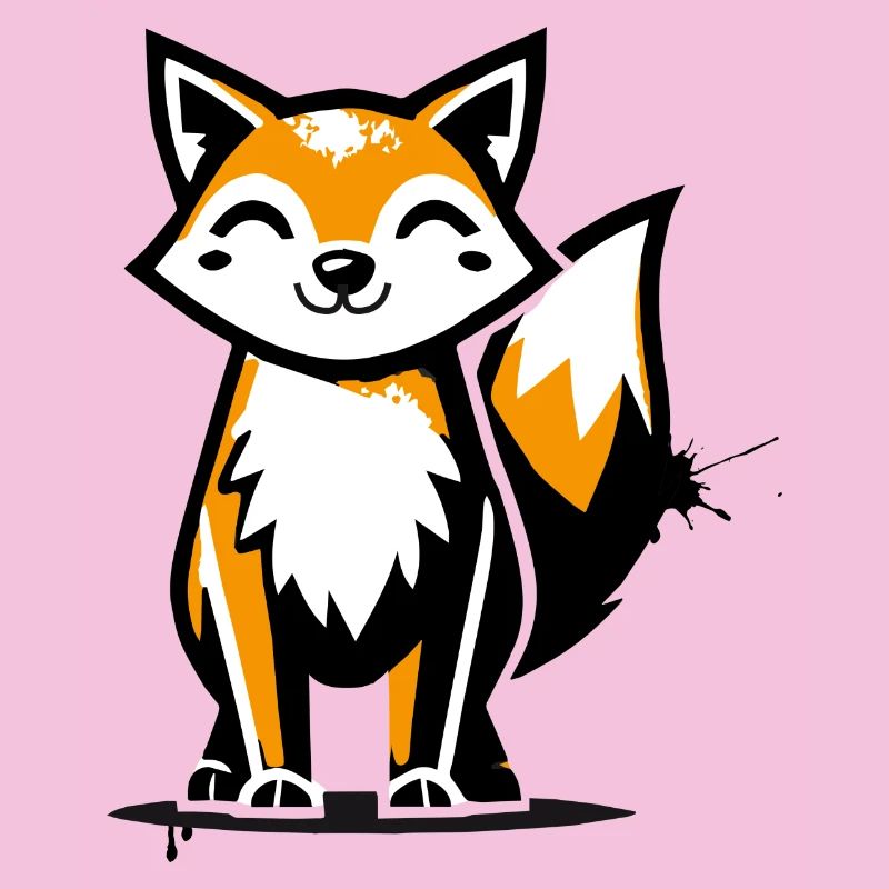 Moderner Fuchs im Stencil Graffiti-Design