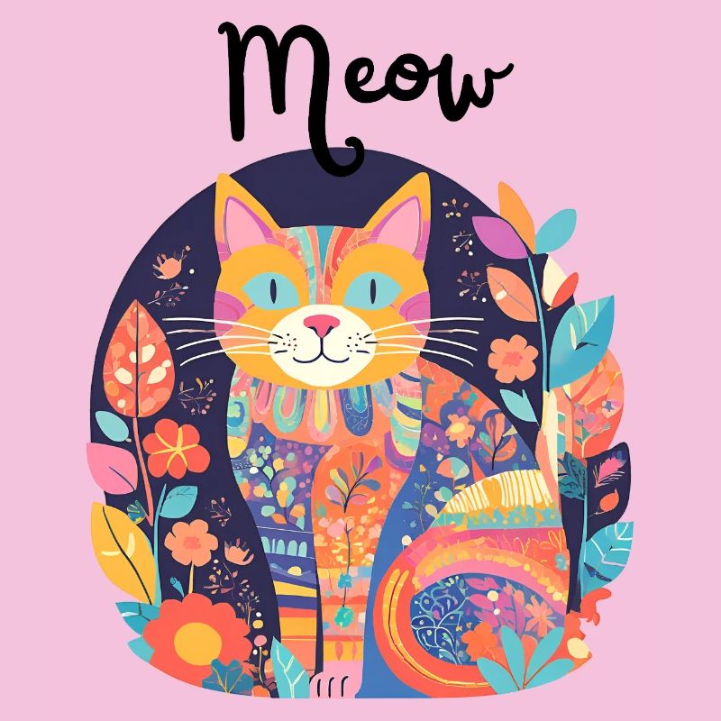 Chat coloré florilège patchwork