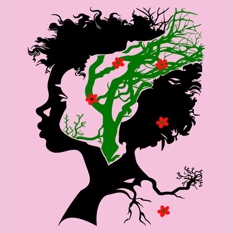 Abstract tree with flowers