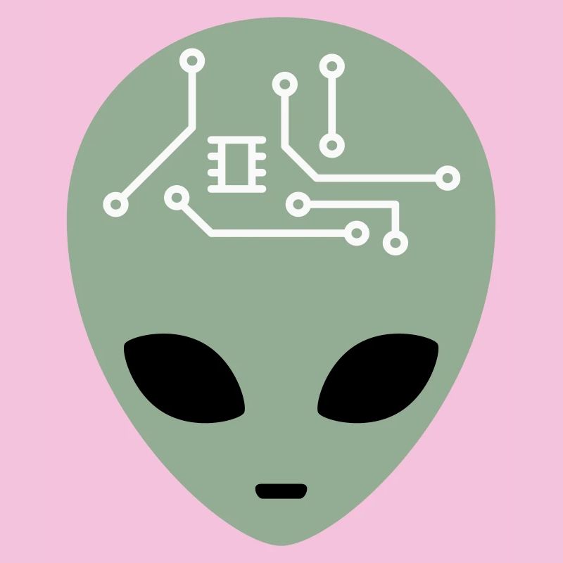 Alien Head avec circuits (trois couleurs)