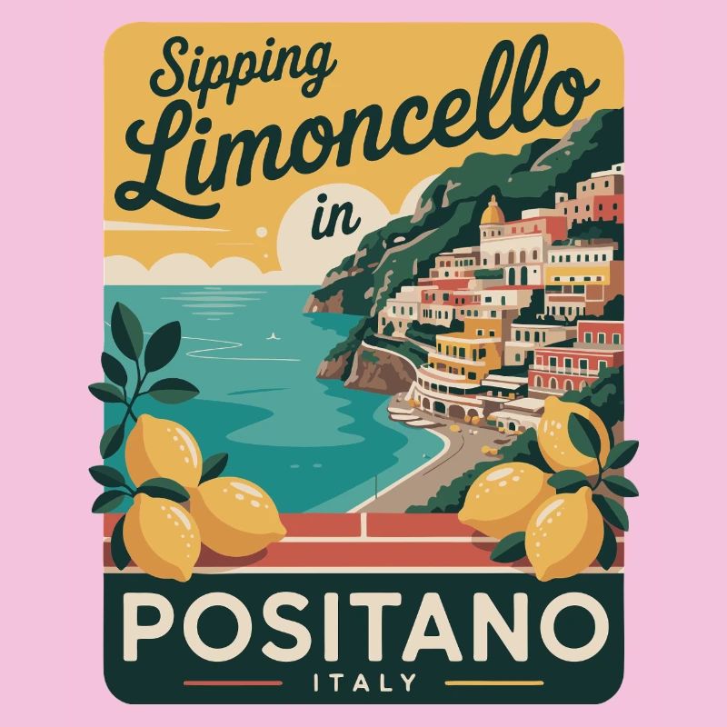 Affiche rétro de Positano Limoncello