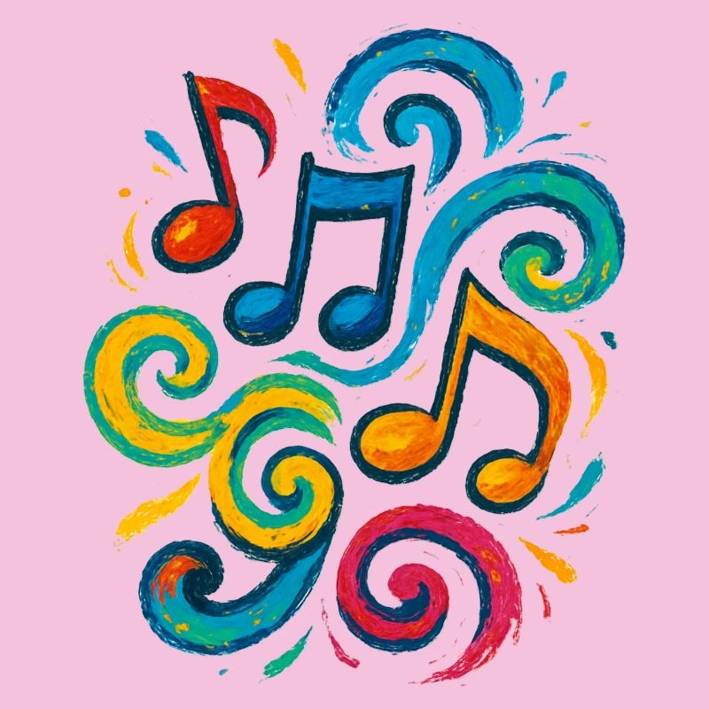 Colorful musical notes