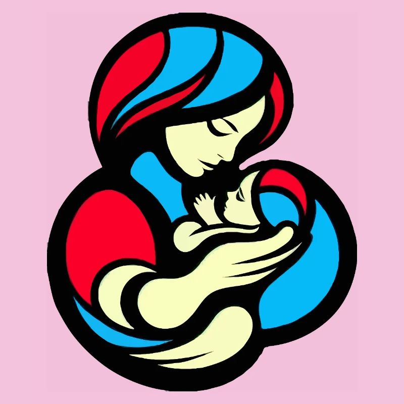 Style de blocs de couleur mère et enfant