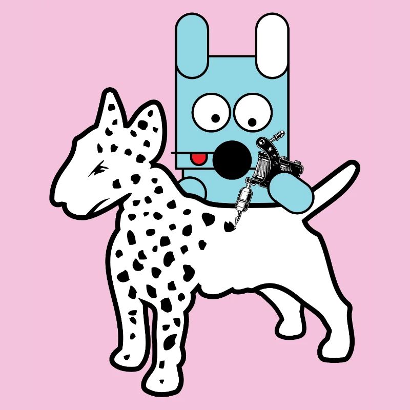 Blauer Bot-Hund mit Spritze