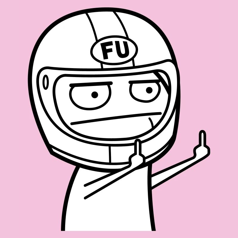 FU Meme mit Motorradhelm (Farben änderbar)