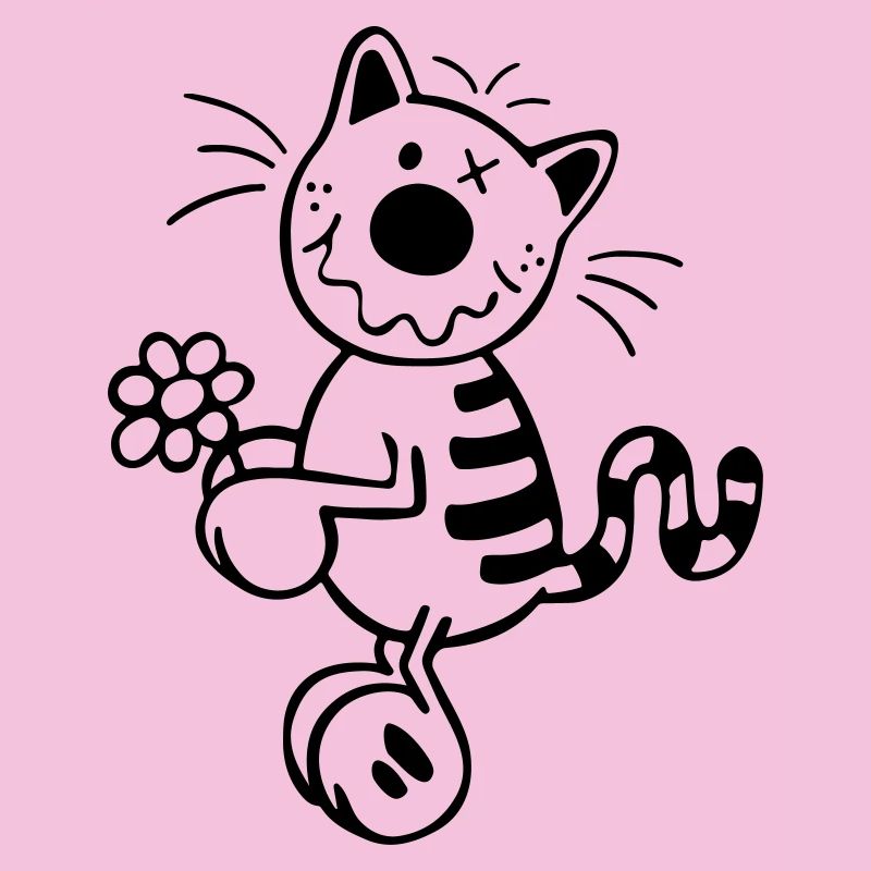 Katze mit Blume