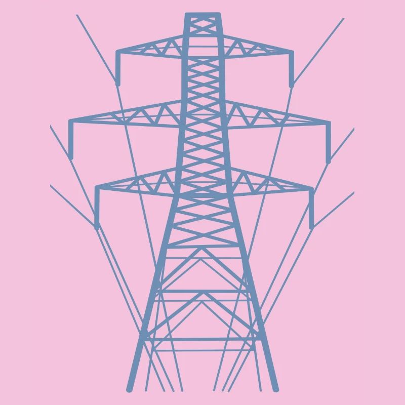 Weiße Strommast-Silhouette