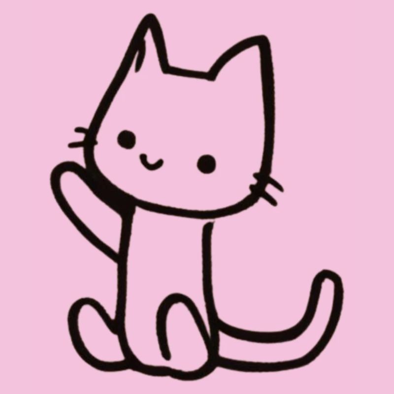 Cat sketch in linear style